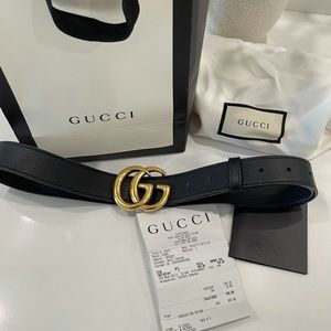 Leather GG Gucci belt